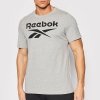Reebok t-shirt szary bawełniany męski koszulka duży napis